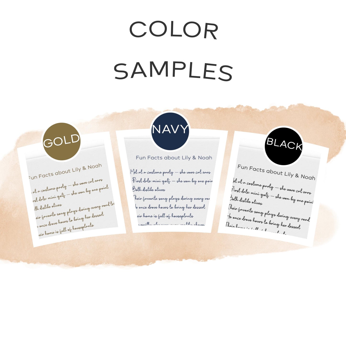 Trivia Fun Facts Custom Bar Napkins for Wedding, Birthdays, Party