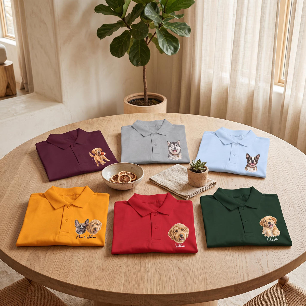 Custom Pet Polo Shirt, Youth DryBlend 6oz XL, Watercolor Portrait