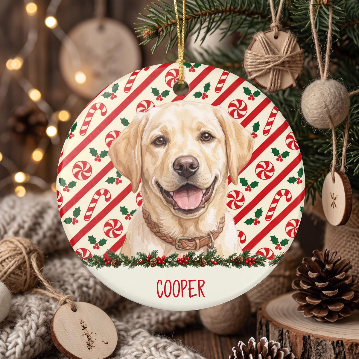Personalized Pet Ornament Ceramic Photo Memorial Double Sided 2in