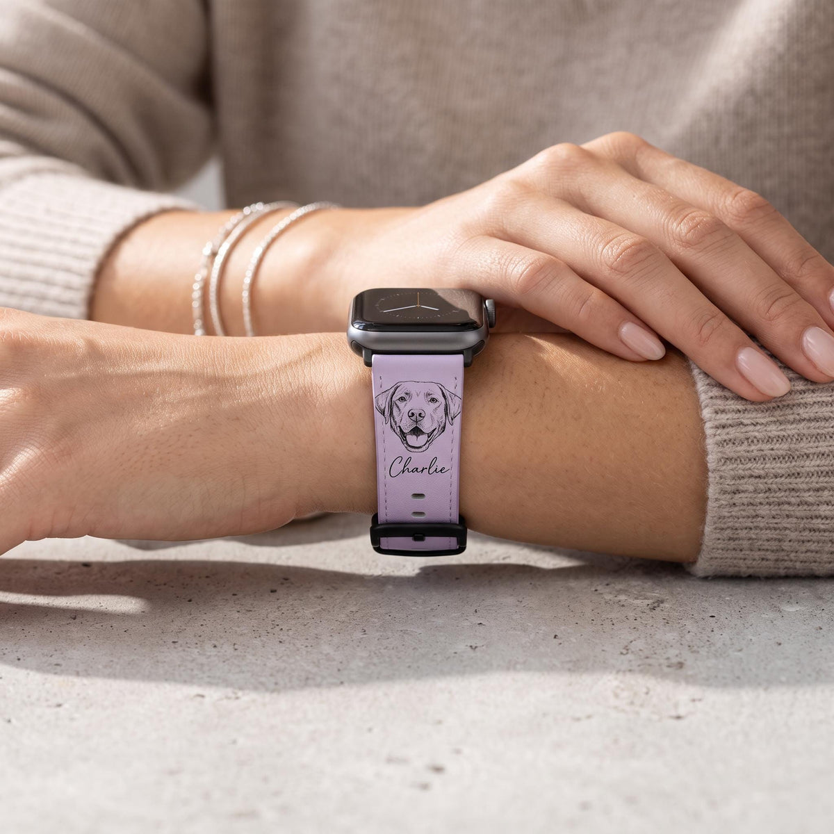 Custom Apple Watch Band, Personalized Pet Photo Strap 38mm, Vegan