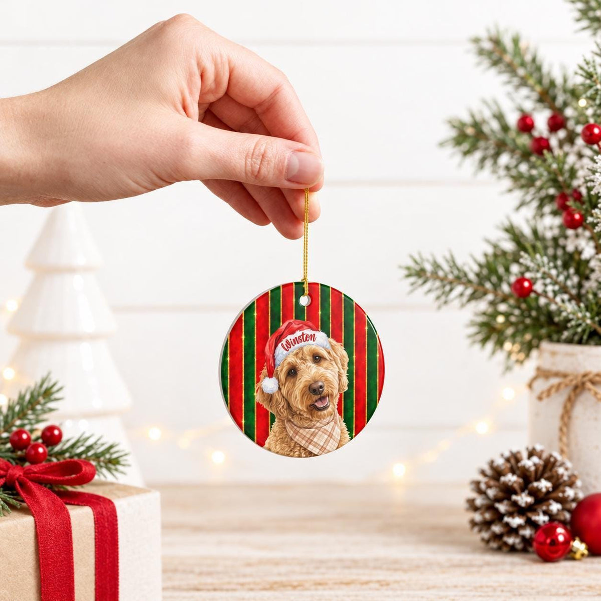 custom pet ornament Watercolor Photo Keepsake, Ceramic Heart3.21