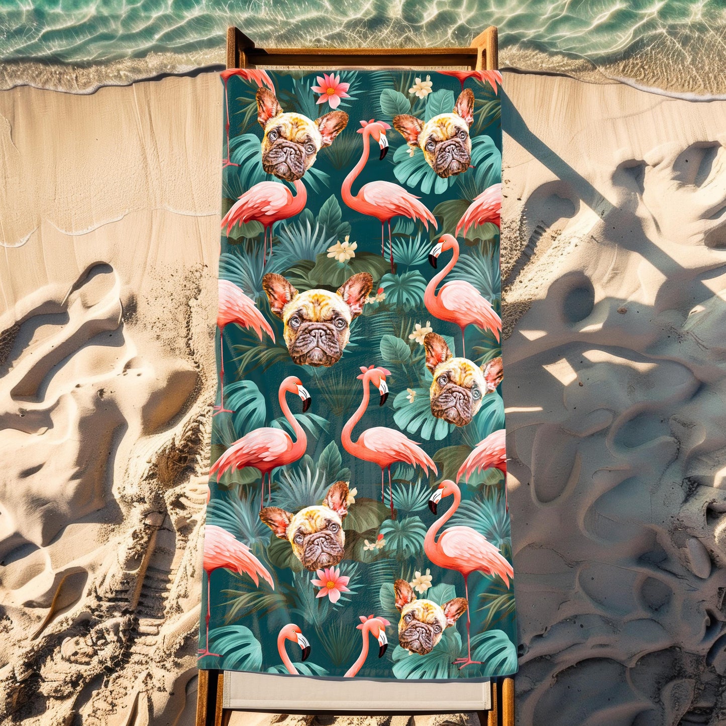 Personalized Pet Beach Towel from photo, Custom Dog Photo Tropical Beach Towel, Dog face Pool Towel, Custom Cat Beach Towel, Dog Lover Gift