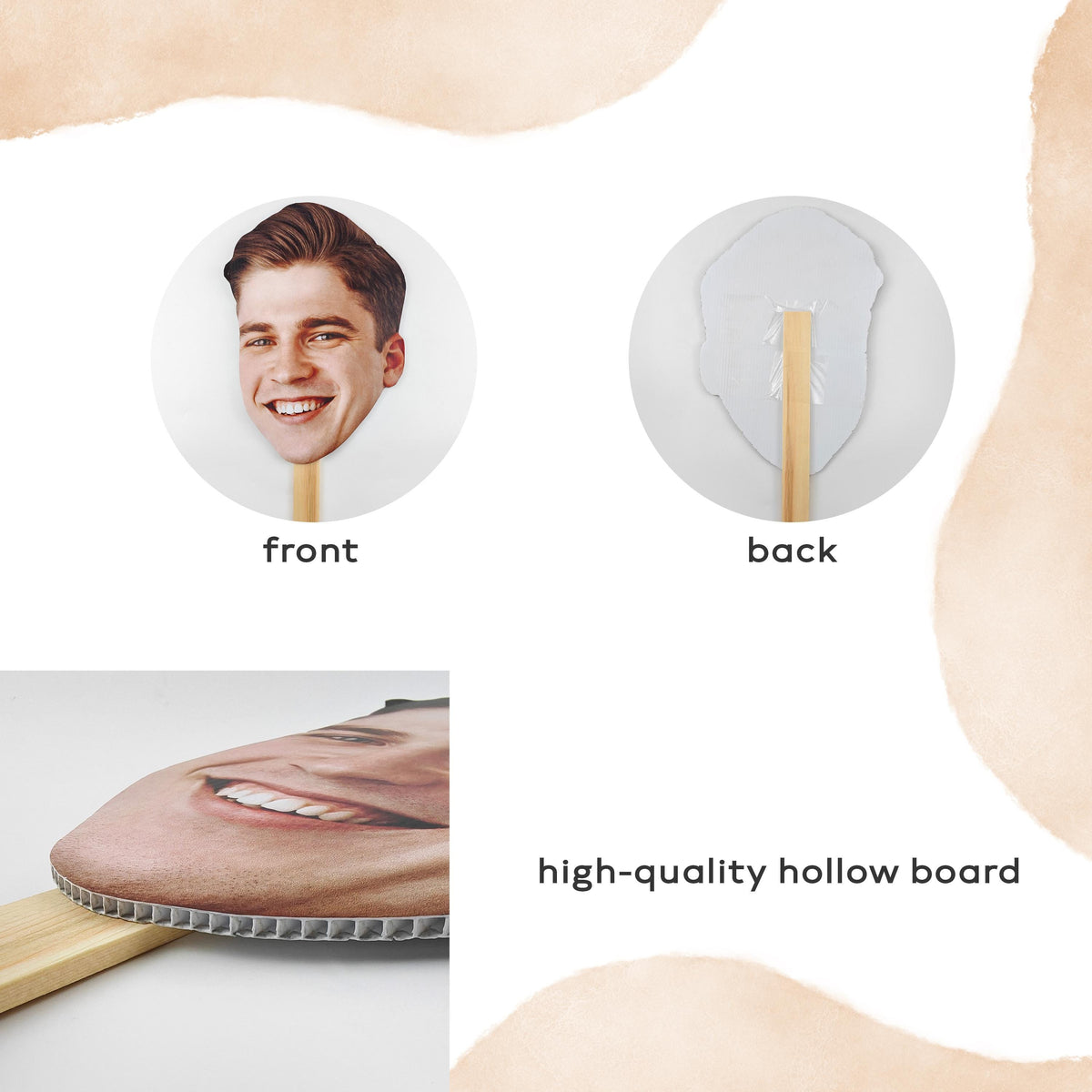 Custom Face On Stick, Personalized Big Head Cutout 12.2x9.8 11.8in