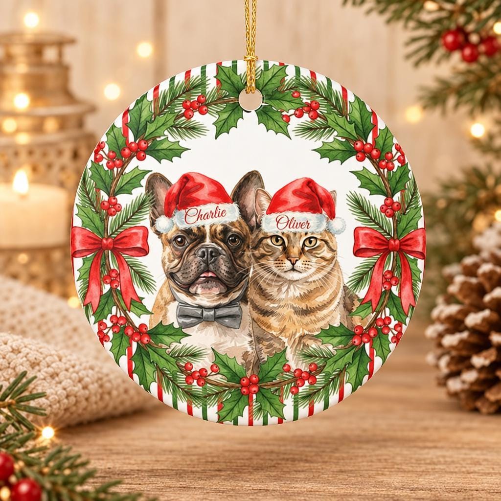 Custom Pet Photo Ornament, Personalized Ceramic Memorial Gift Now