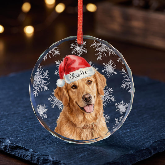 custom pet ornament' Personalized Crystal Glass Dog Ornament 2026