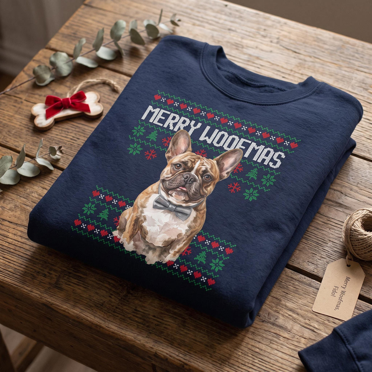 Custom Dog Christmas Sweater, Merry Woofmas Dog Photo Sweatshirt L