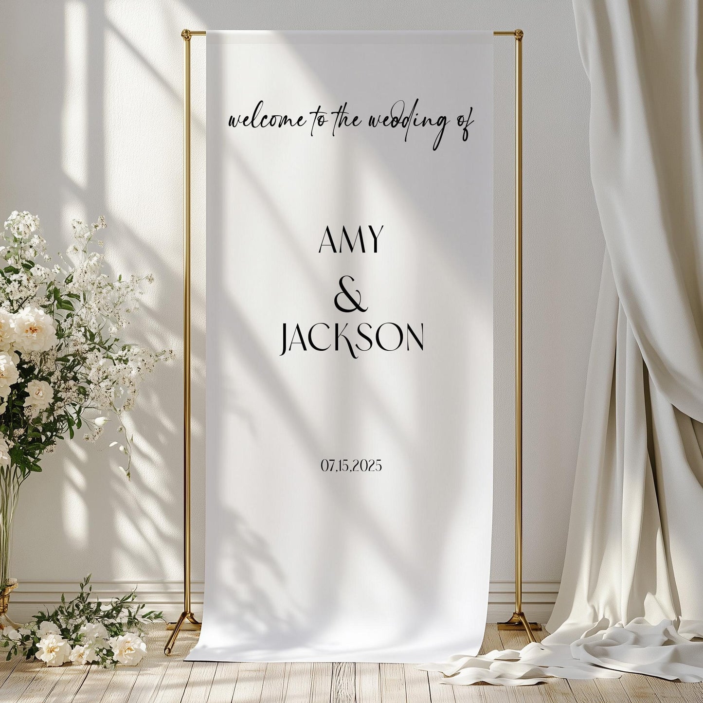 Personalized Fabric Wedding Sign, Custom Wedding Sign, Welcome Sign for Wedding, Wedding decoration, Custom Wedding Banner, minimal sign