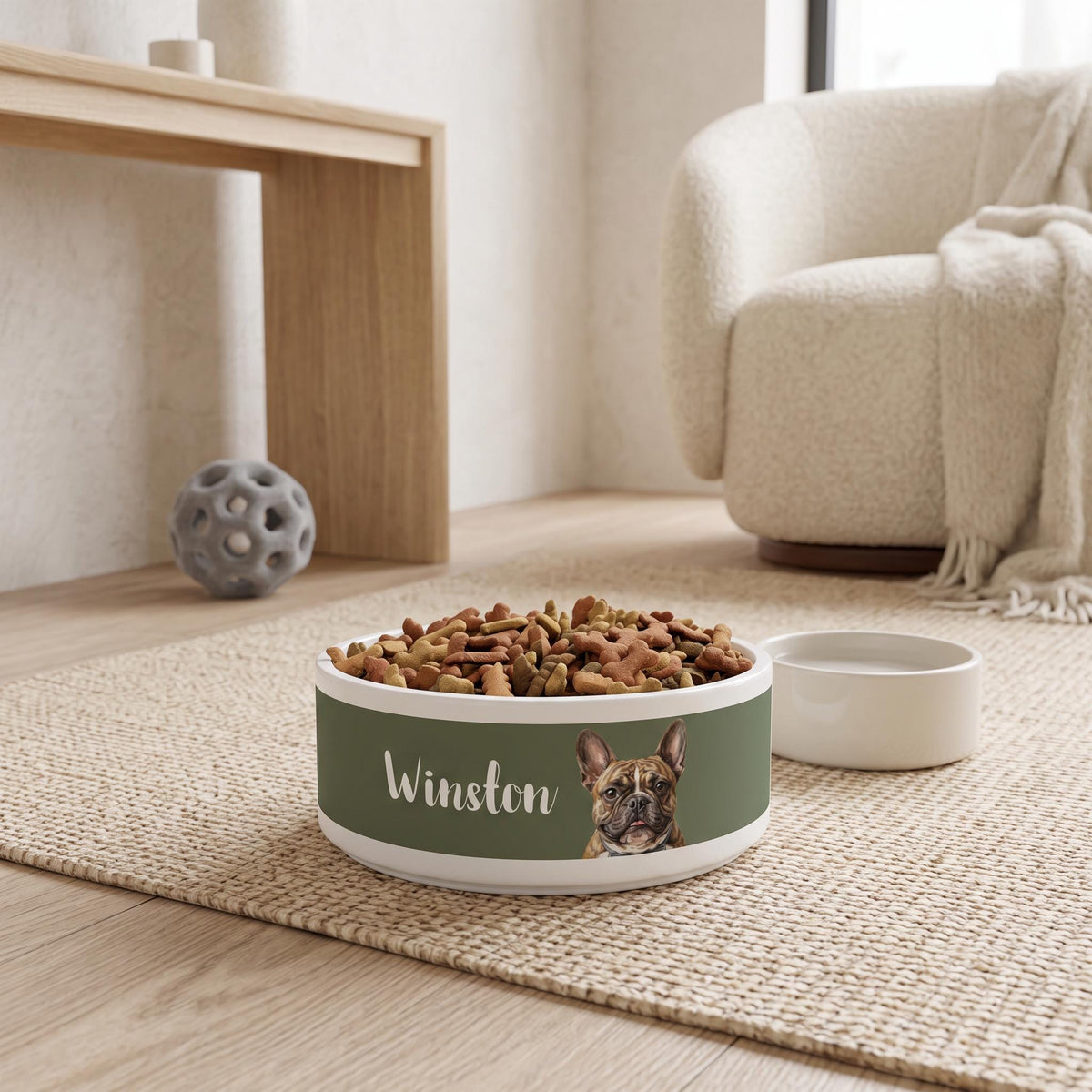 Custom Pet Bowl Photo, Ceramic 16oz Personalized Water Bowl Dish.