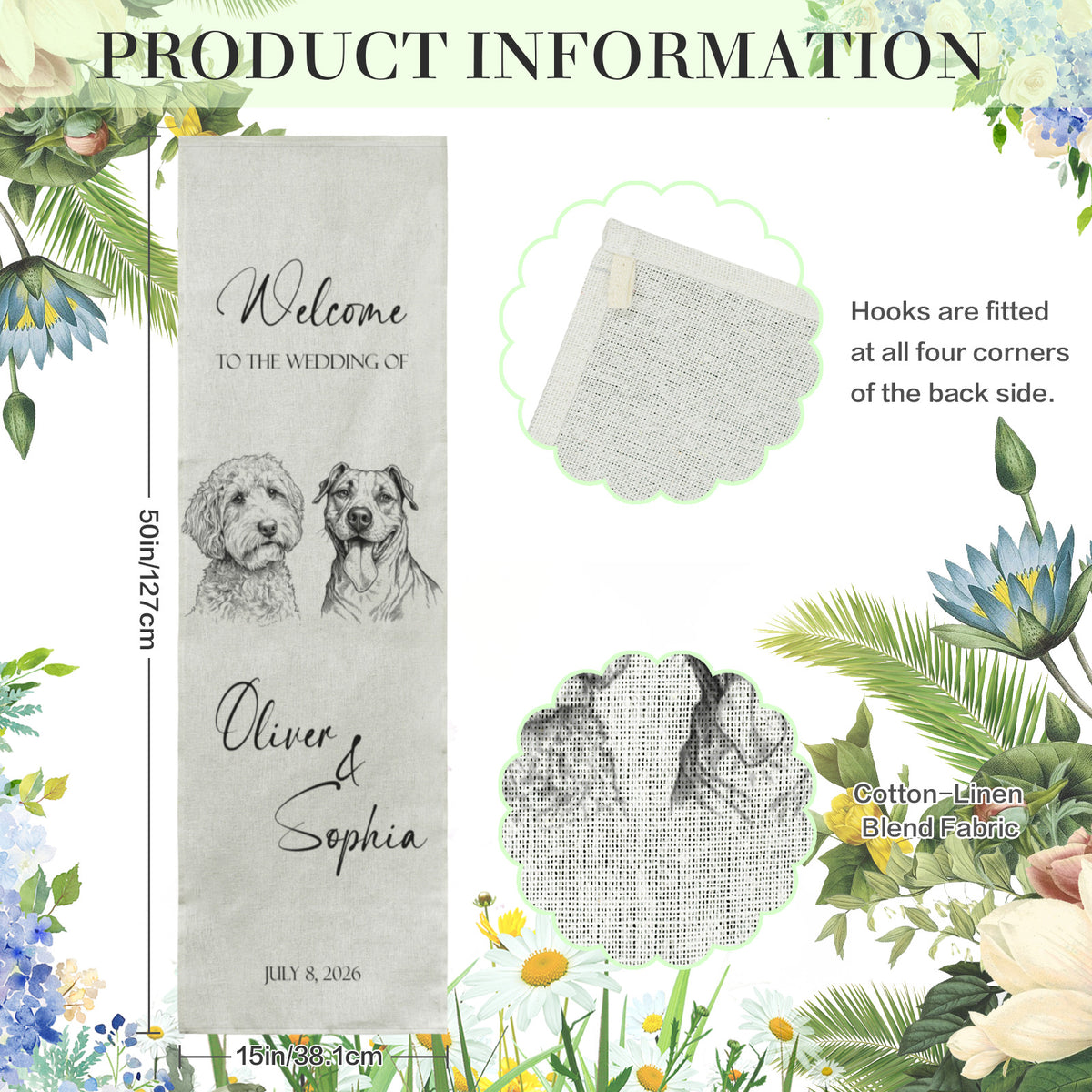 Custom Dog Welcome Wedding Sign banner