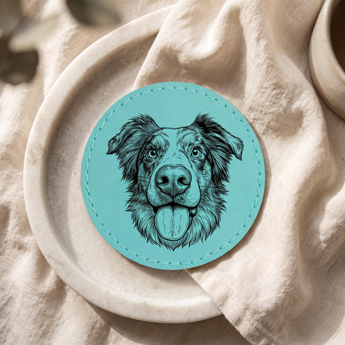 Custom Pet Photo Patch Laser Engraved Faux Leather 0.06" HeatSeal