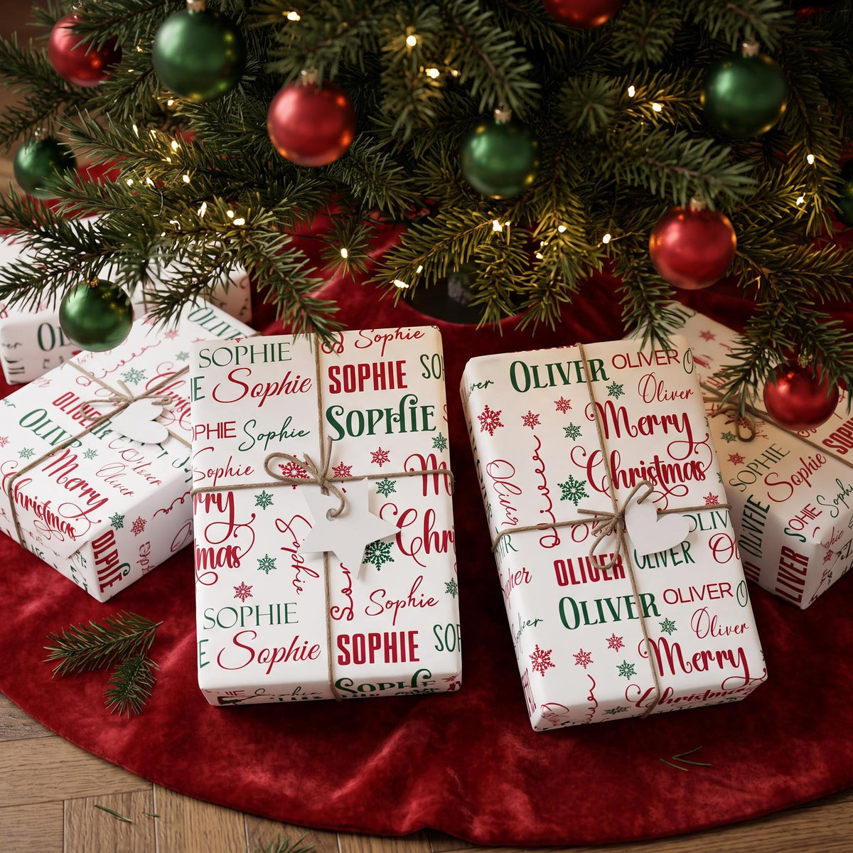 Personalized Wrapping Paper, Collage Name Custom Gift Wrap 30x36.