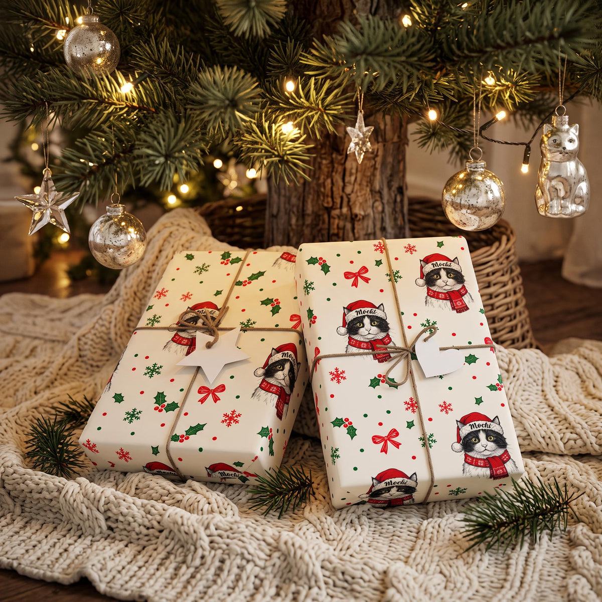 Custom Pet Wrapping Paper Personalized Christmas Wrap 30x72 Matte