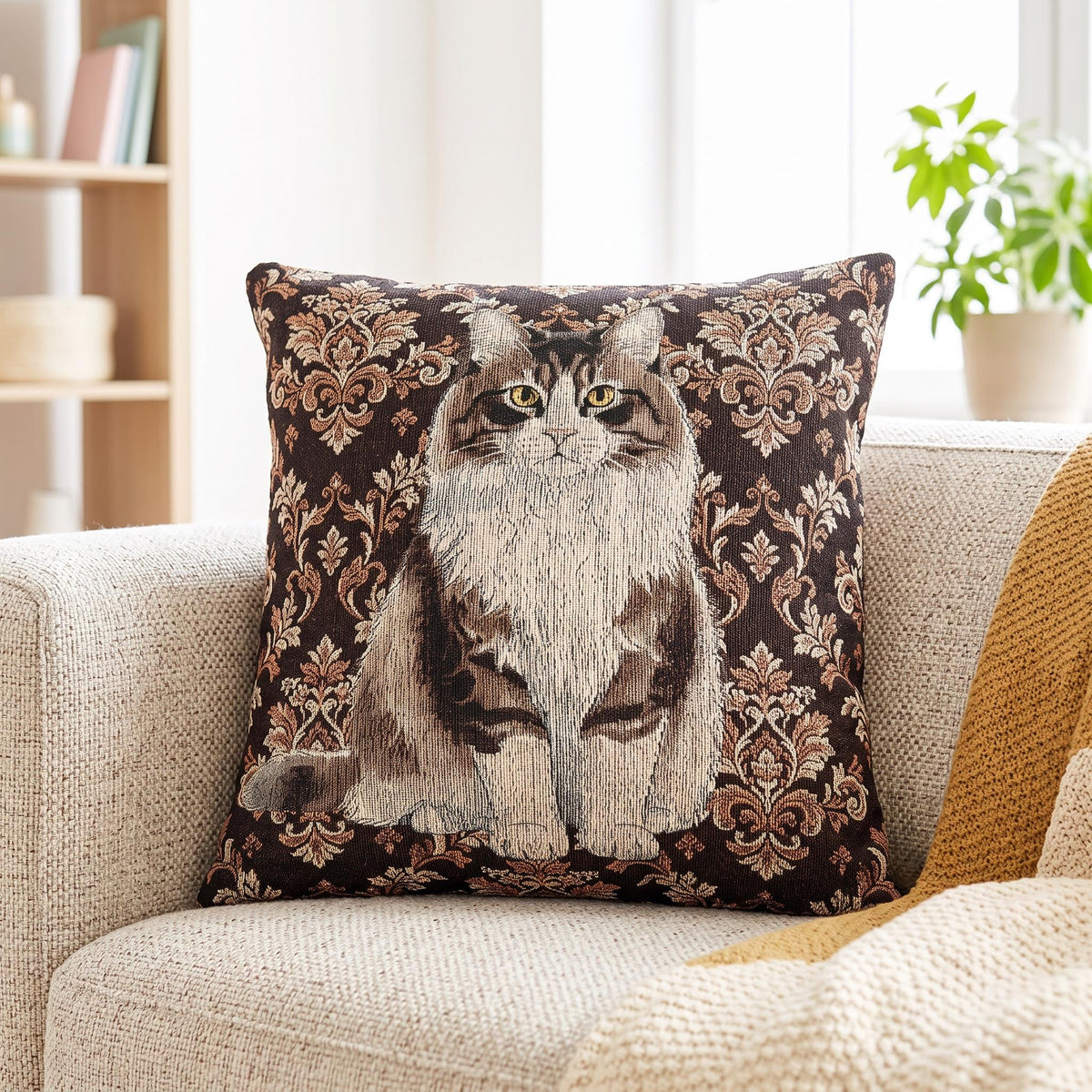 Custom Pet Photo Pillow, Woven Dog Portrait 17x18-Heirloom Decor.