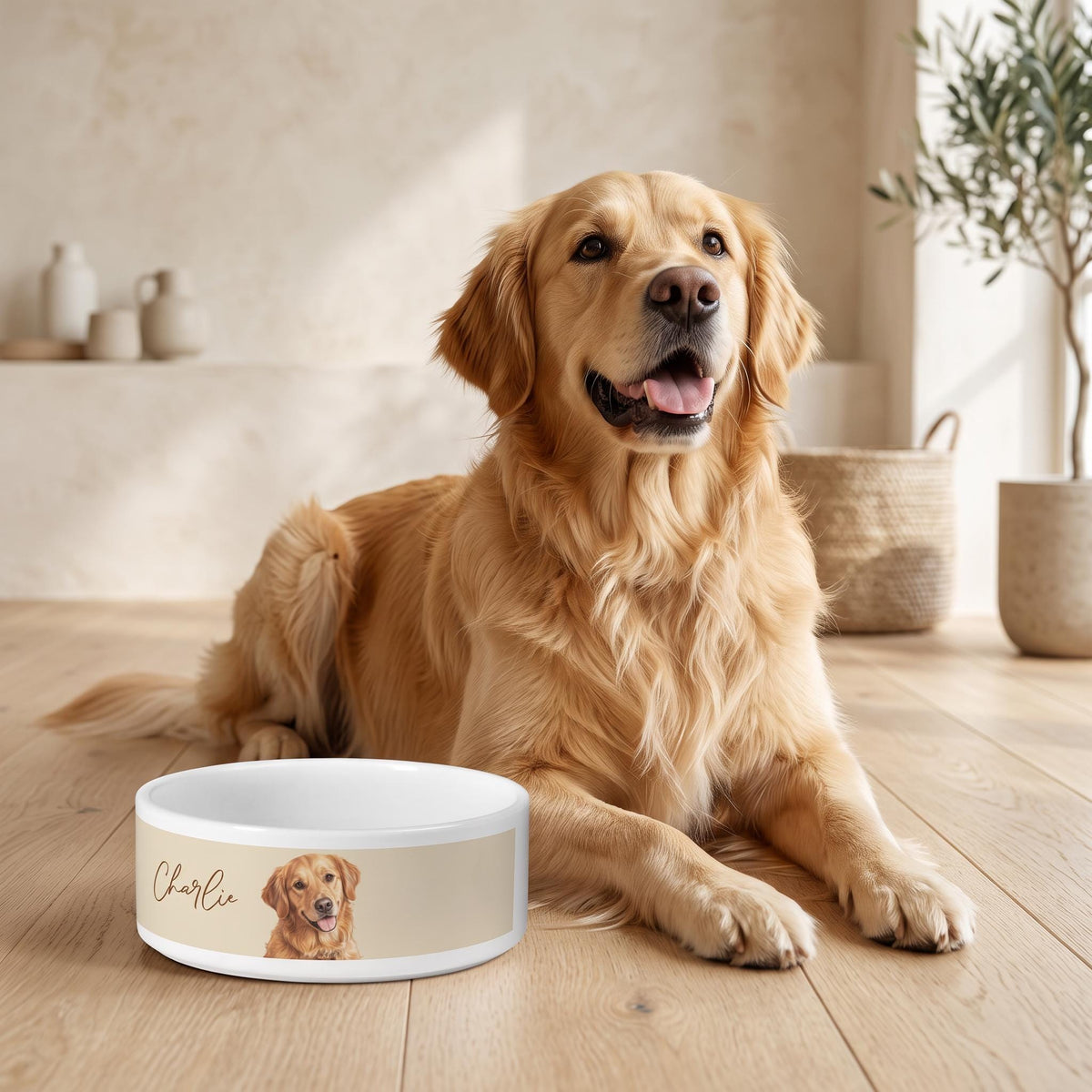 Custom Pet Bowl Photo, Ceramic 16oz Personalized Water Bowl Dish.