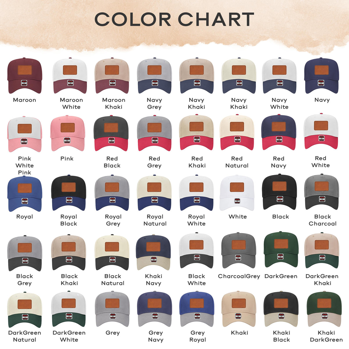 Custom Pet Portrait Hat' Leather PU Patch Watercolor Dog Art Caps