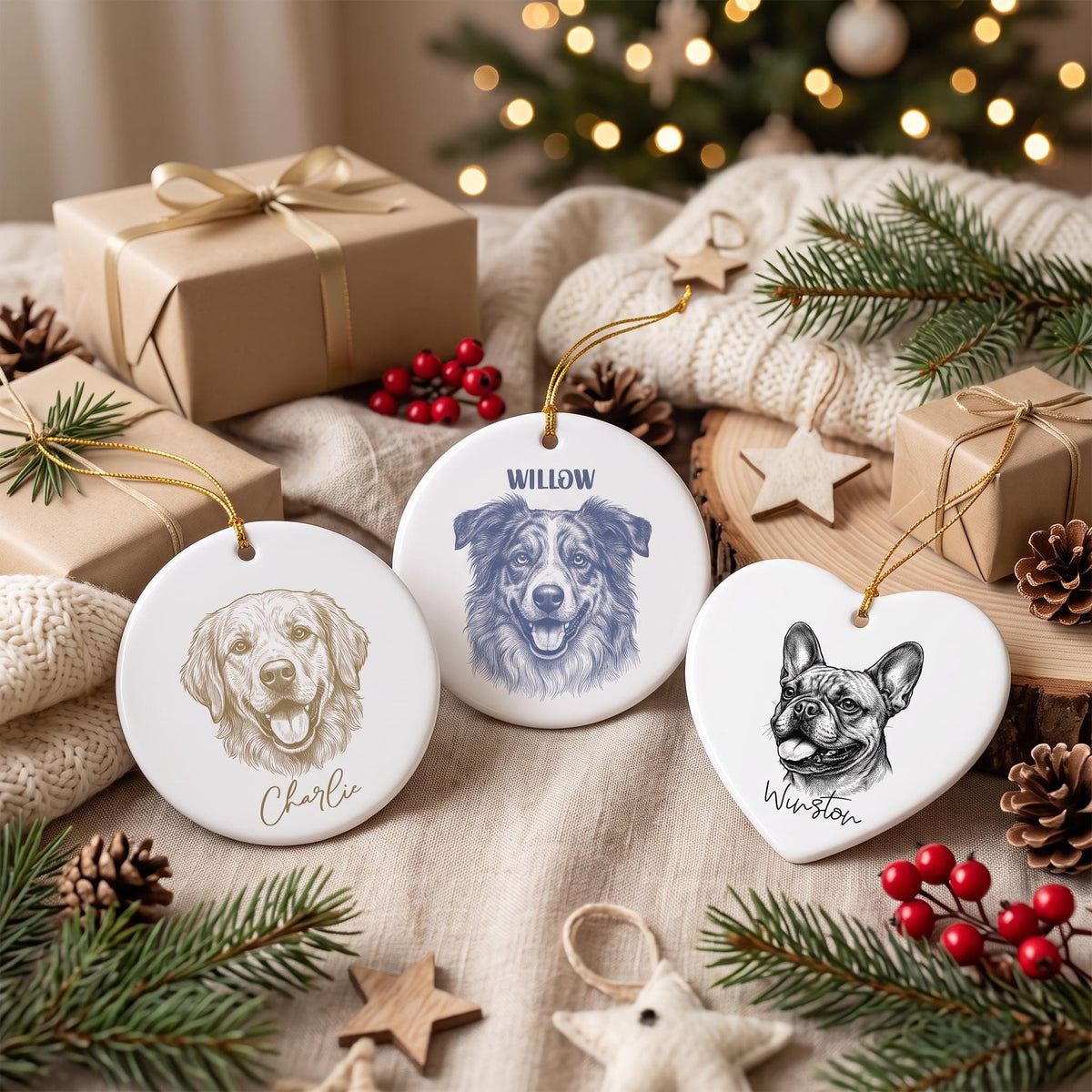 custom pet photo ornament Personalized Pet Christmas Ornament Pet