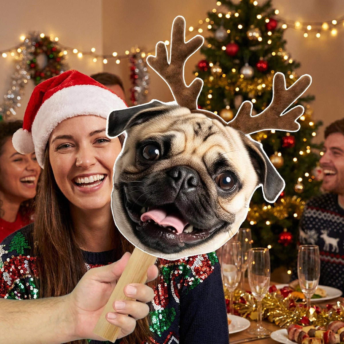 Custom Face On Stick, Personalized Big Head Cutout 12.2x9.8 11.8in