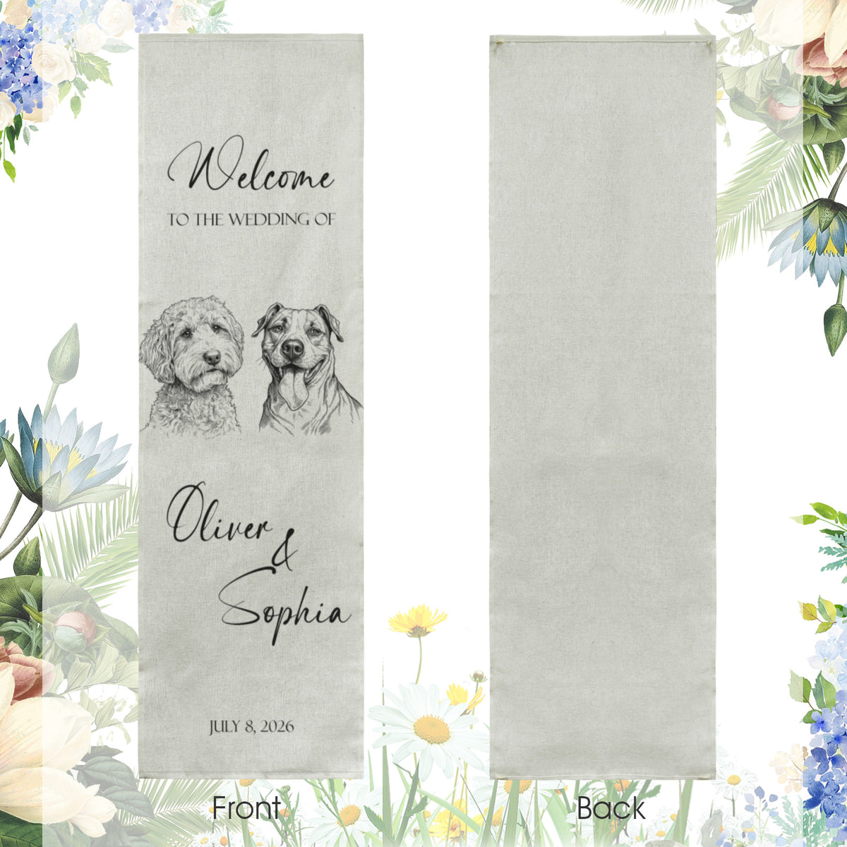 Custom Dog Welcome Wedding Sign banner