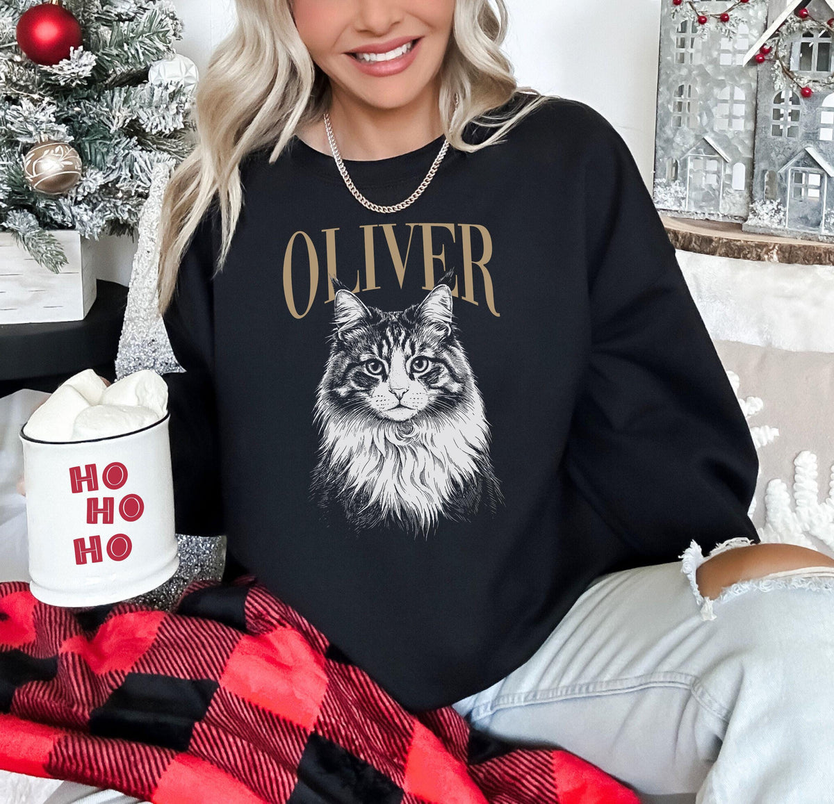 Custom Pet Sweatshirt, Retro Photo Crewneck For Dog Moms And Dads