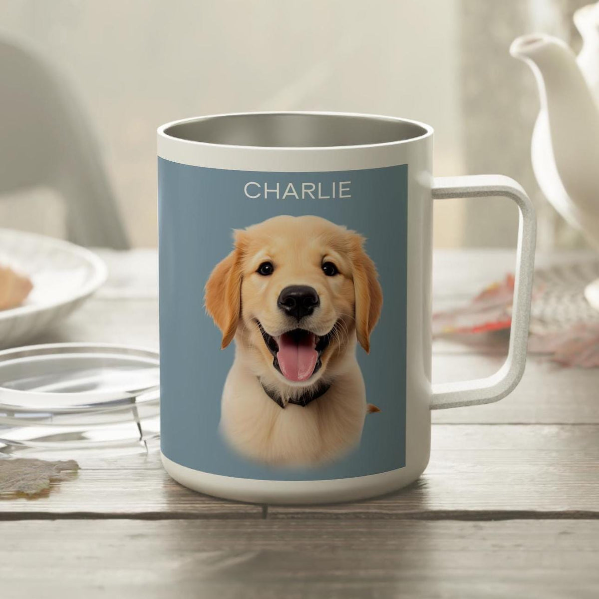 Custom Pet Tumbler Mug from your photo, Custom Stainless steel Insulated Coffee Mug 10oz, Custom Dog Tumbler, Personalized Dog Cup