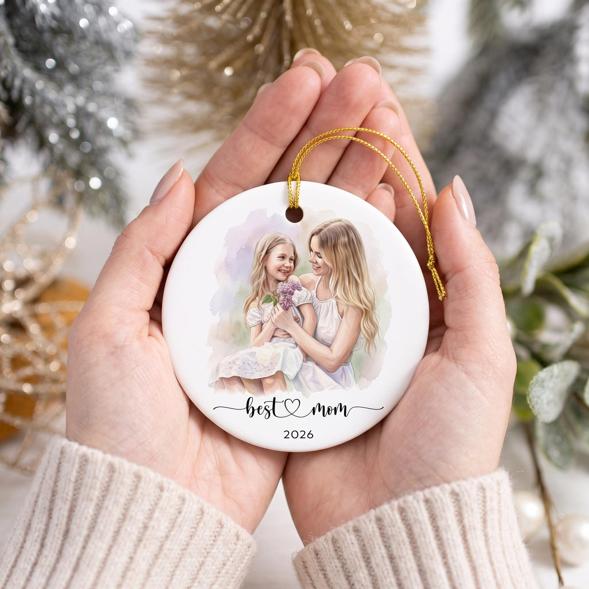 Custom Pet Memorial Ornament', Photo Watercolor Crystal & Ceramic