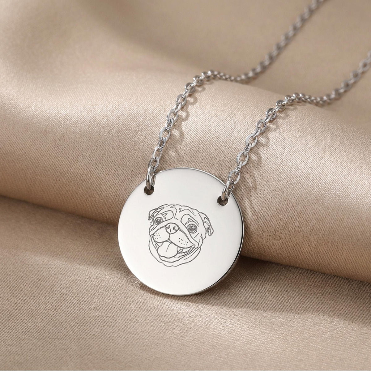 Custom Pet Engraved Necklace from Photo, Personalized Cat portrait Necklace, Dog Memorial Necklace, Pet Remembrance Jewelry Cat Dog Keepsake