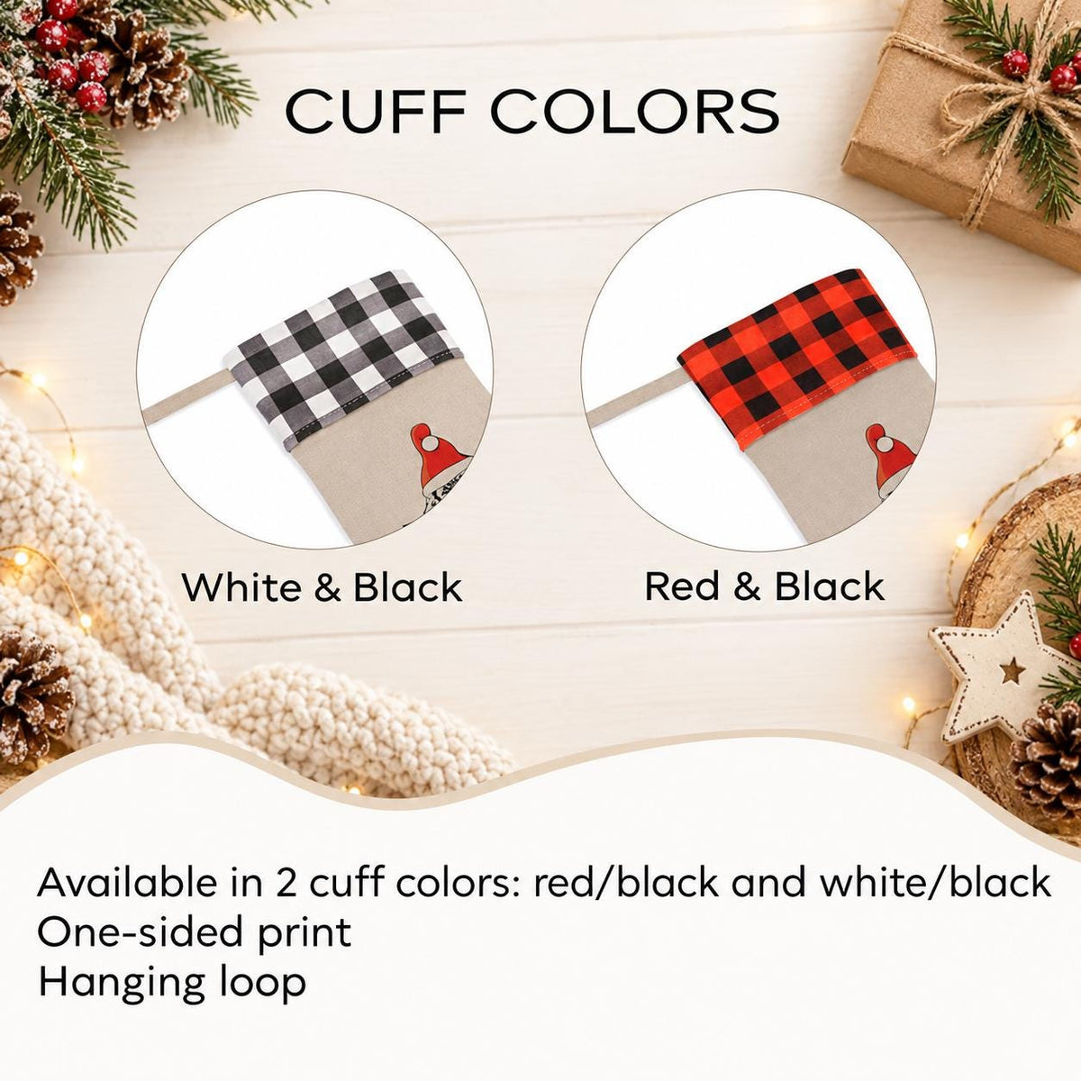 Custom Pet Christmas Stocking, Watercolor Pet Photo, Linen Plaid!
