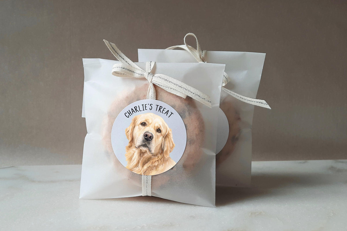 Custom Dog Stickers, Personalized 2"x2" 16-Count Vinyl Sheet USA.