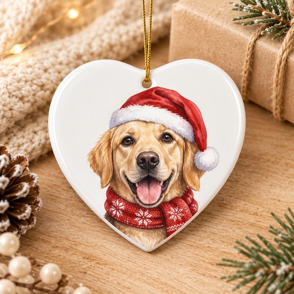 Custom Photo Pet Ornament, Ceramic Round, Personalized Gift Small