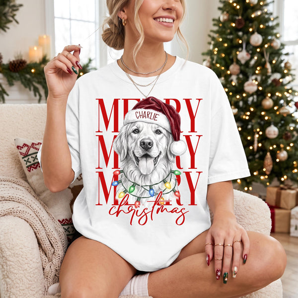 Custom Pet Christmas Shirt, Personalized Pet Photo Tee, Name Cozy