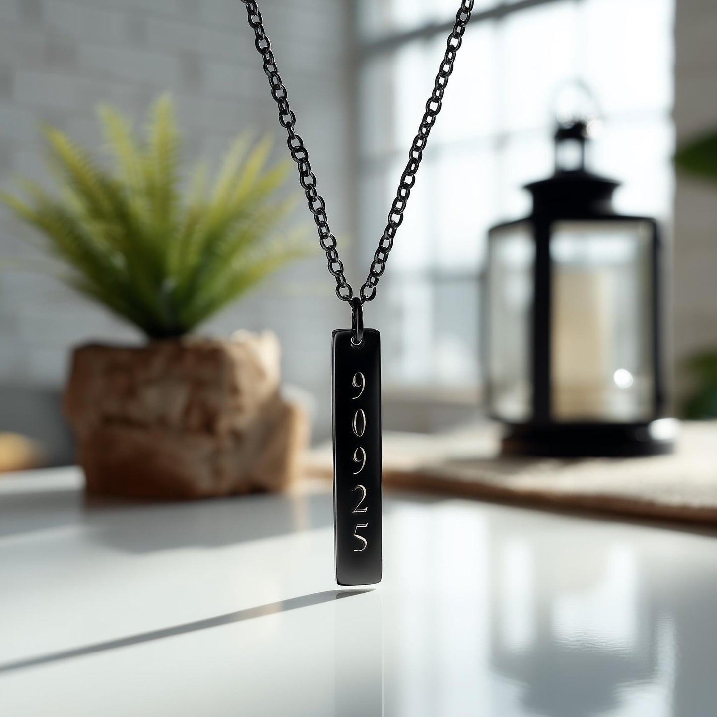 Custom Engraved Bar Necklace with name, 18k Gold Personalized Minimalist Bar Necklace, Vertical Bar Necklace, Nameplate necklace, initials