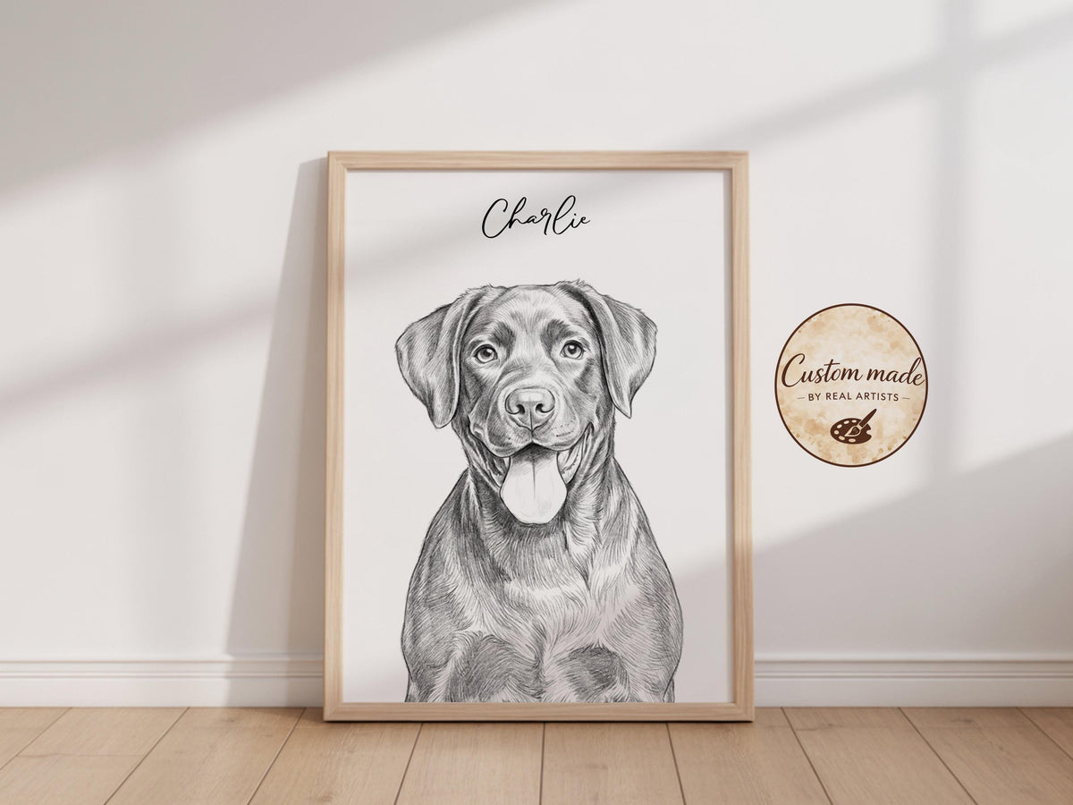Custom Pet portrait sketch from photo, Personalized Cat Portrait, pet remembrance, Digital pencil sketch art, Custom Dog Portrait Drawing ax