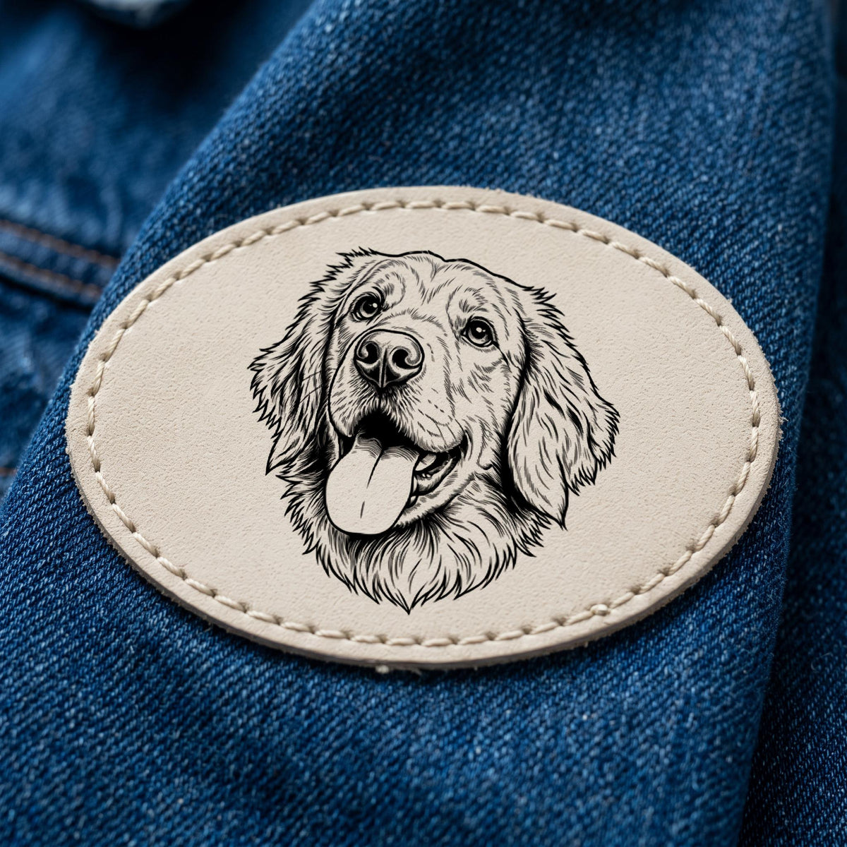 Custom Pet Photo Patch Laser Engraved Faux Leather 0.06" HeatSeal