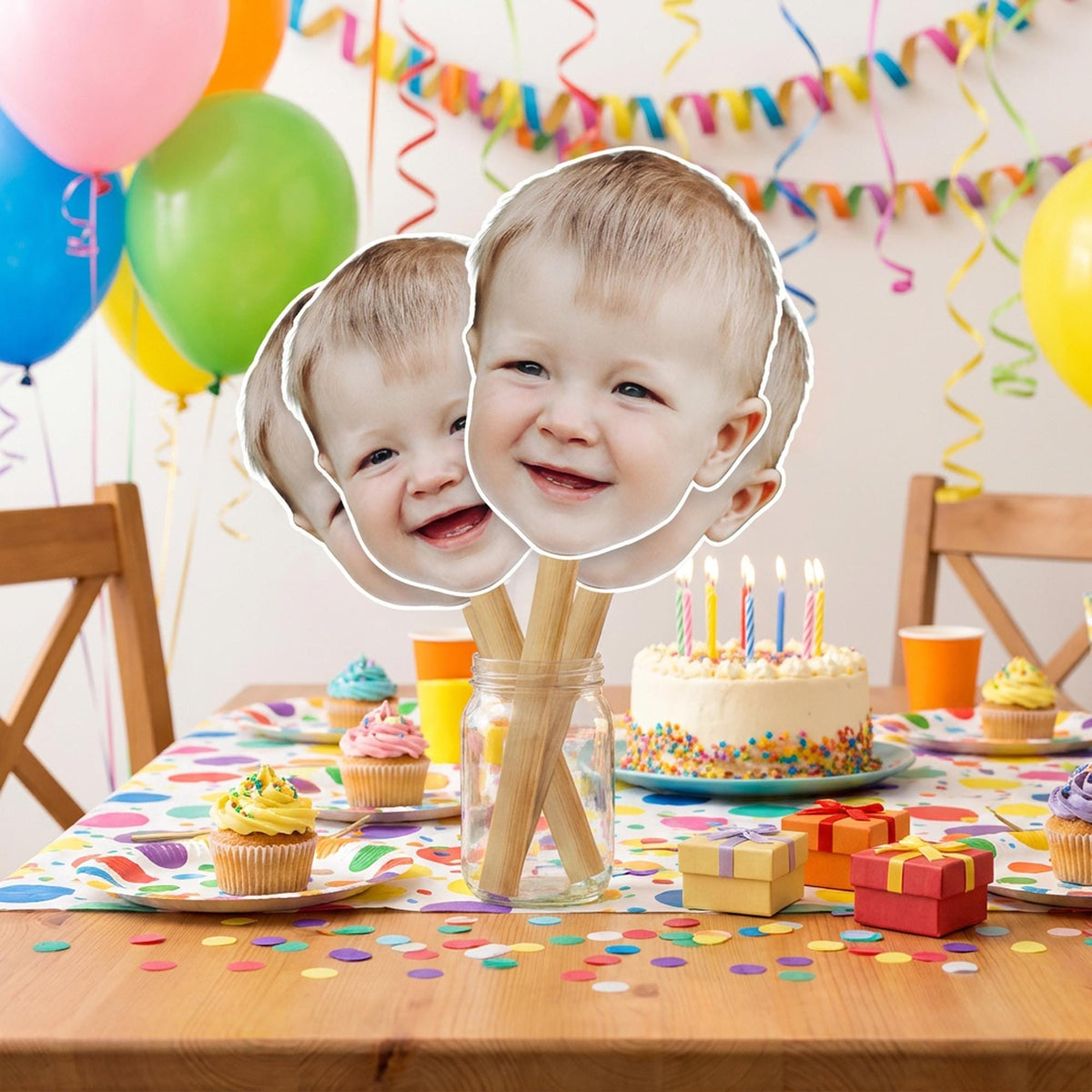 Custom Face On Stick, 12.2 x 9.8 Inch Big Head Cutout, Dog Photo!