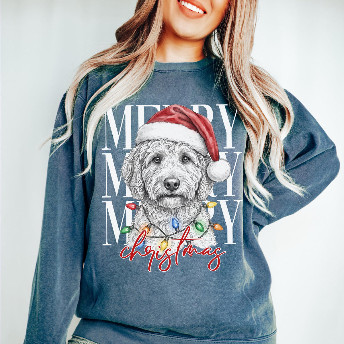 Custom Pet Christmas Sweatshirt', Personalized Photo Pet Portrait