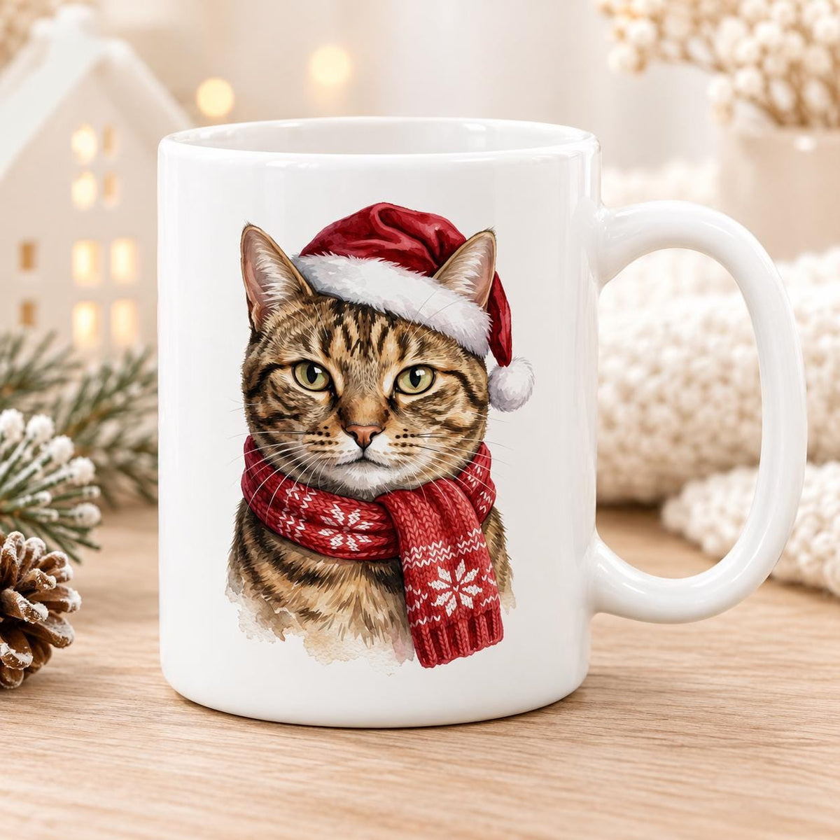 Custom Pet Portrait Mug', Watercolor Photo Dog Cat Mug 15oz Gifts