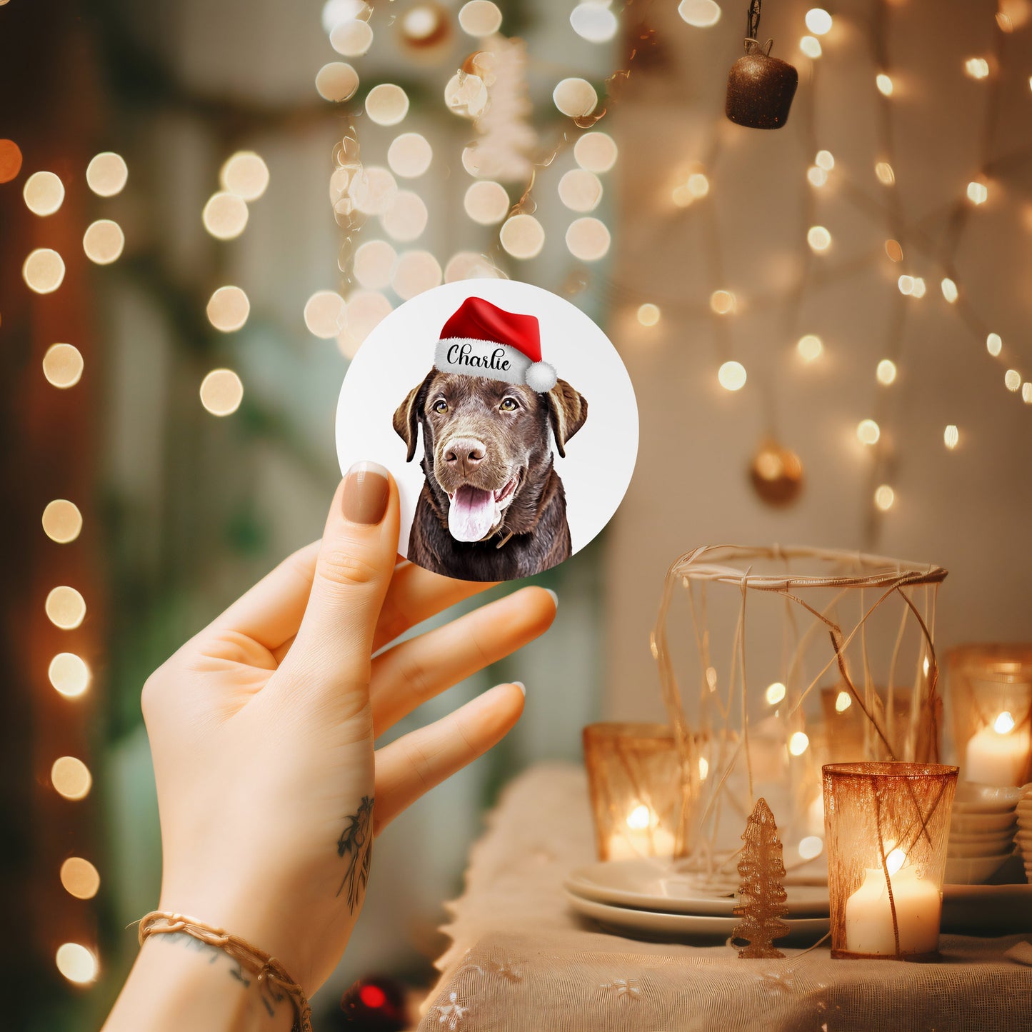 Custom pet Christmas Holiday Stickers labels