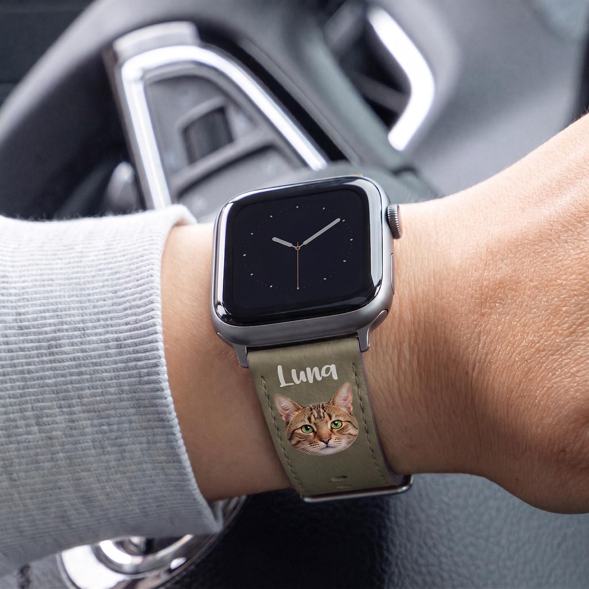 Custom Apple Watch Band, Personalized Pet Photo Strap 38mm, Vegan