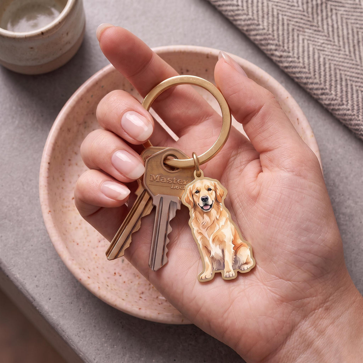 Custom Pet Keychain, Stainless Steel 1" Photo Custom-Cut Keyrings