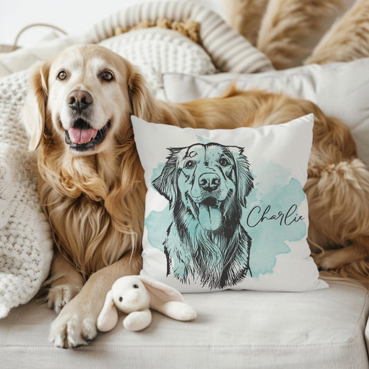 Custom Dog Watercolor Pillow