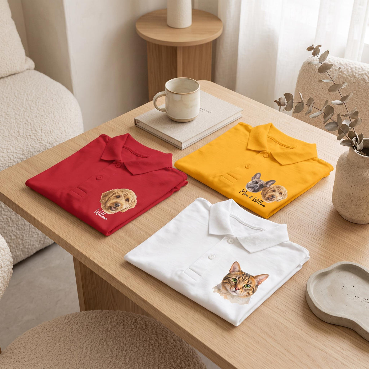 custom pet polo shirt, Youth Watercolor Portrait DryBlend Polo XL
