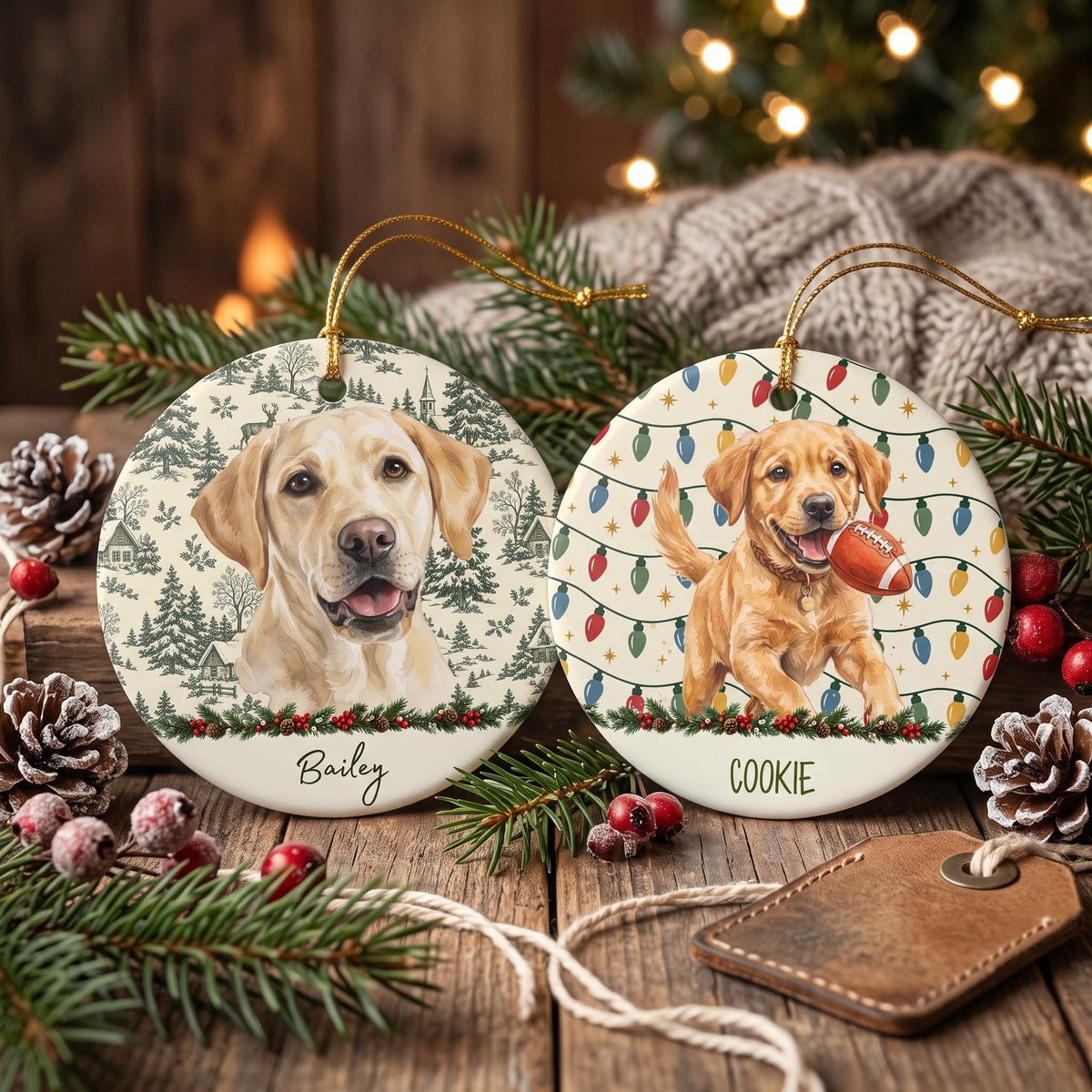 Personalized Pet Ornament, Photo Ceramic Memorial Ornament, Gifts