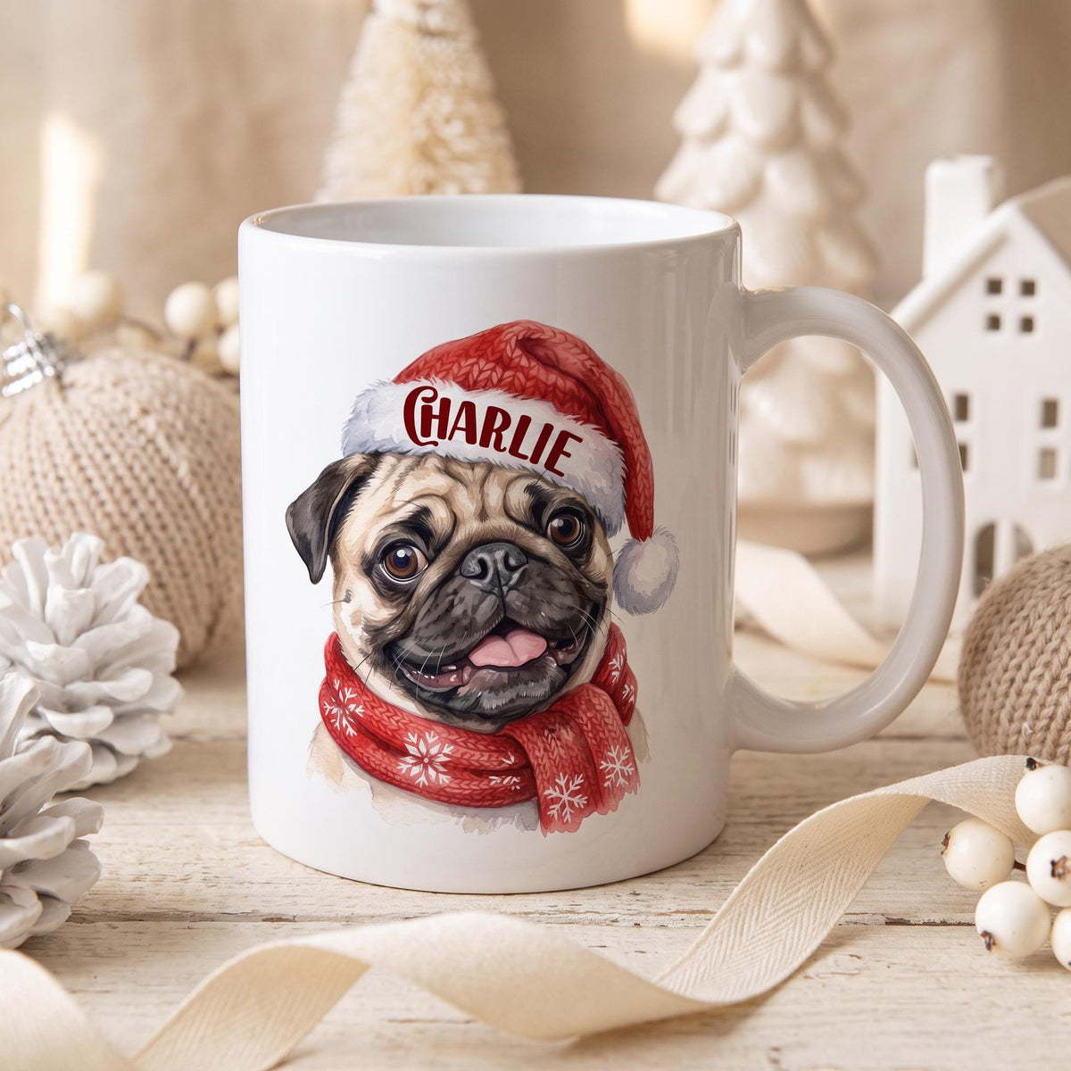 Custom Pet Portrait Mug', Watercolor Photo Dog Cat Mug 15oz Gifts