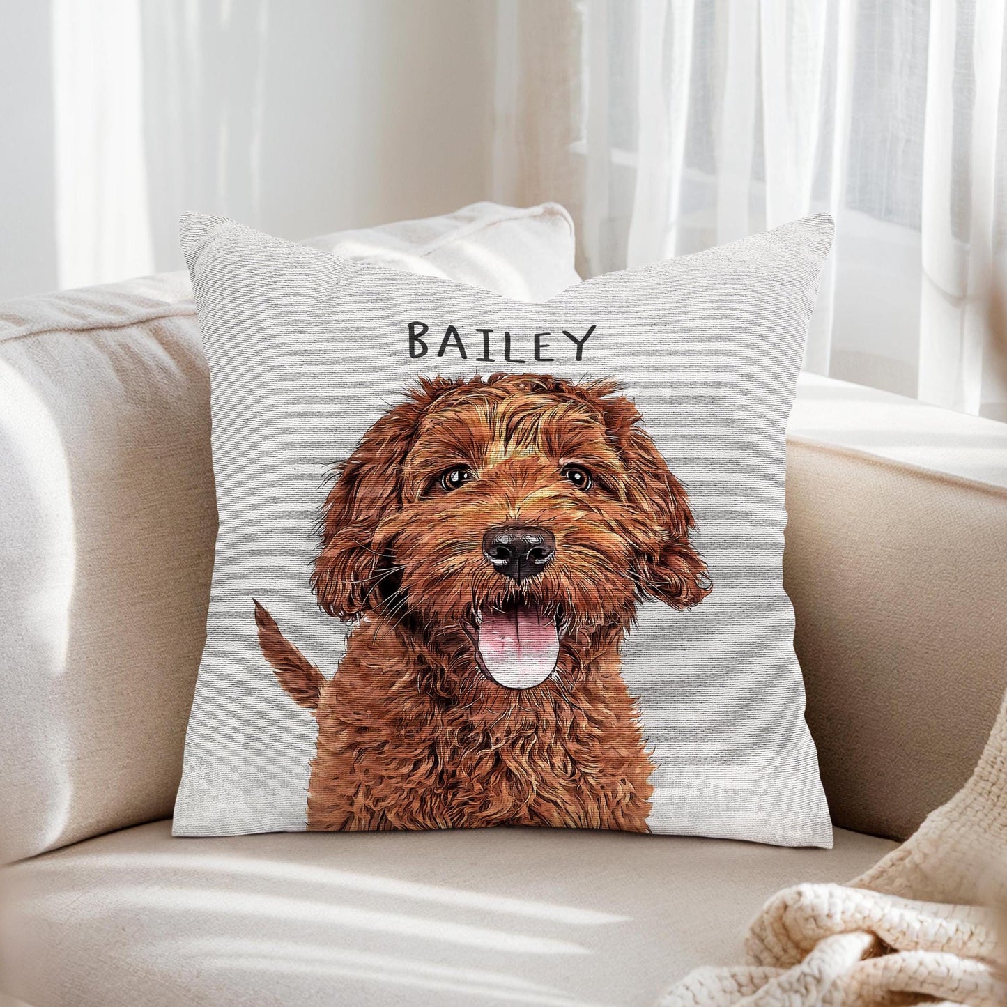 Personalized Watercolor Art Dog Pillow