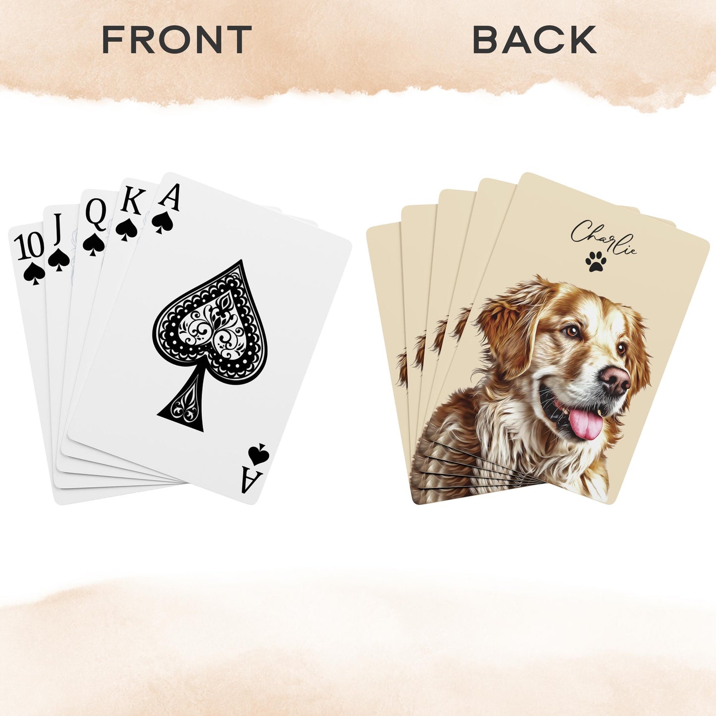 Custom Pet portrait Playing Poker Cards