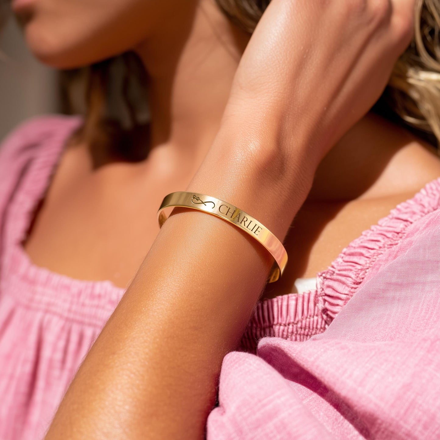 Custom Engraved Cuff Skinny Bar Bracelet