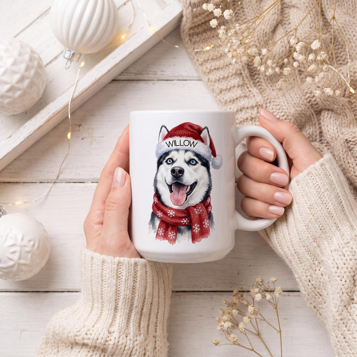 Custom Pet Portrait Mug', Watercolor Photo Dog Cat Mug 15oz Gifts