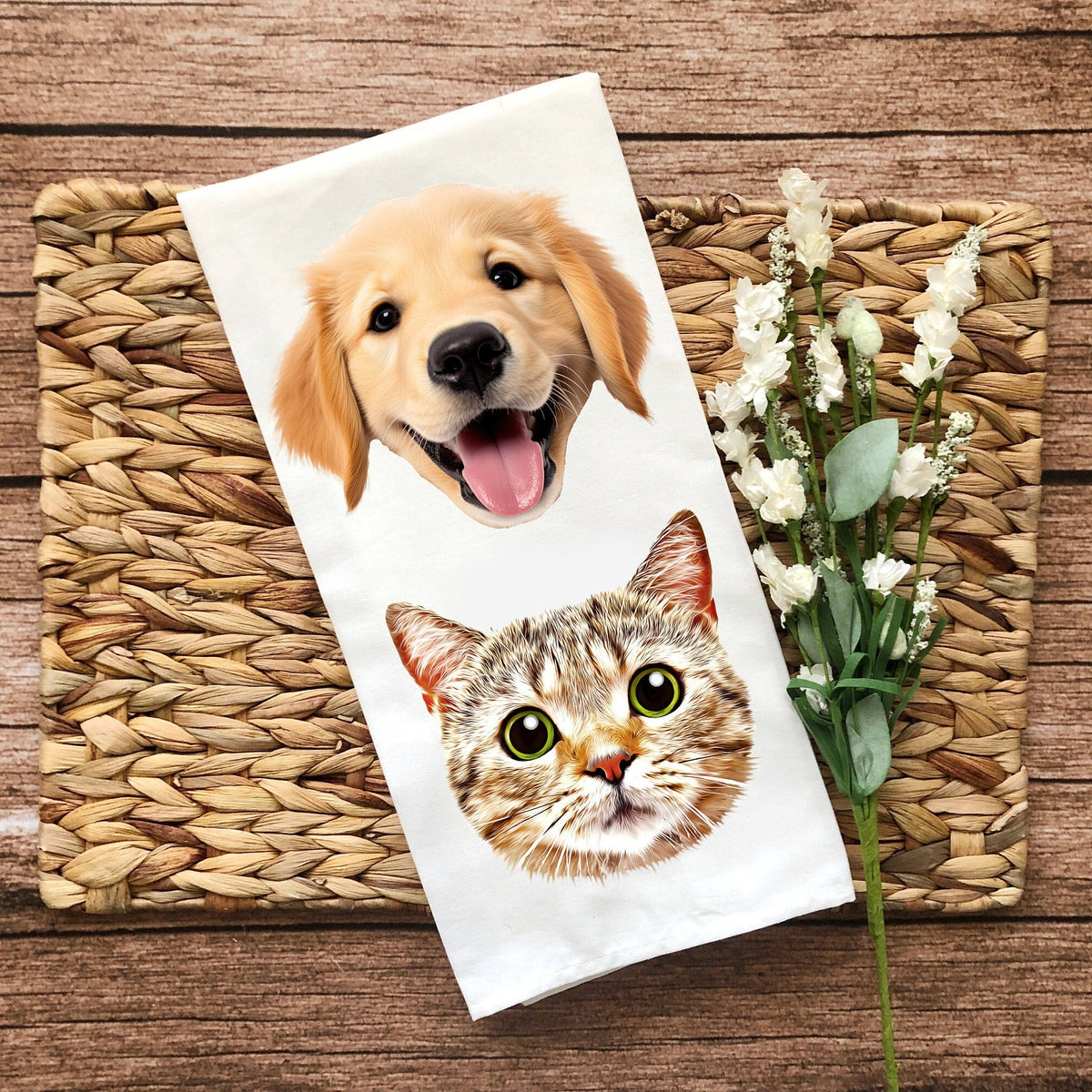 Custom Dog Tea Kitchen Towel