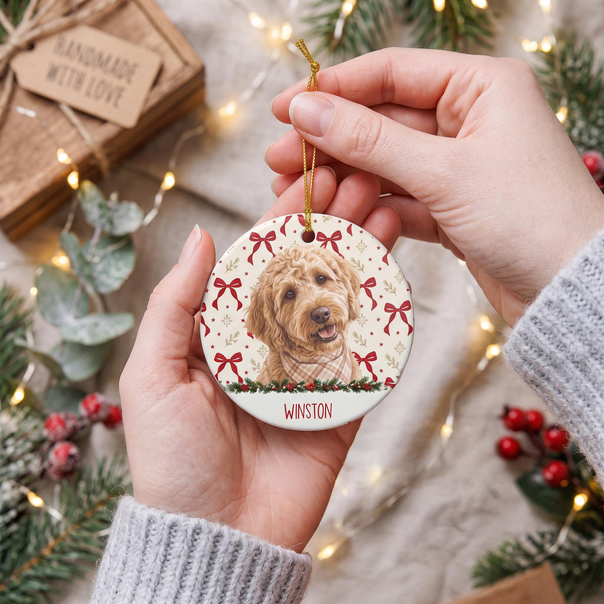 Personalized Pet Ornament, Photo Ceramic Memorial Ornament, Gifts