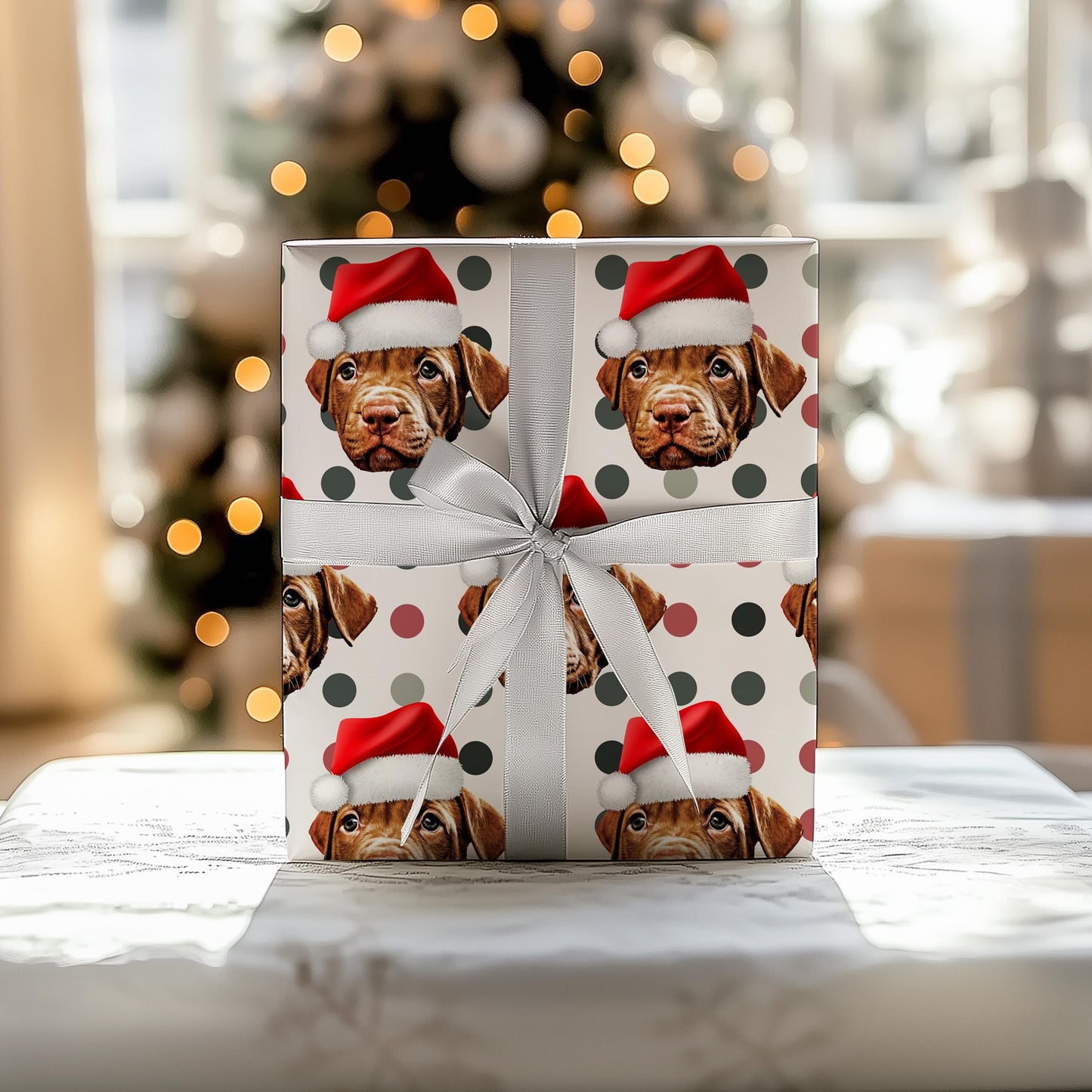 Custom Dog Christmas Wrapping Paper, Glossy custom gift wrap, Personalized pet Wrapping Paper, Wrapping Pet Gift, Birthday Wrapping Paper